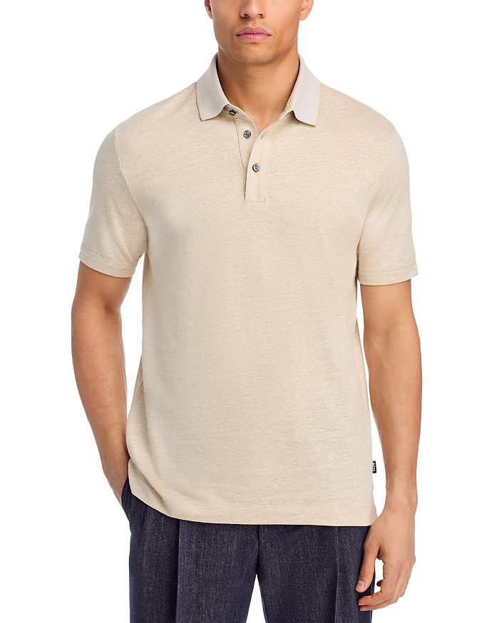 Короткий рукав, меланжевая поло BOSS, коричневый/бежевый
Короткий рукав, меланжевая поло BOSS, коричневый/бежевый