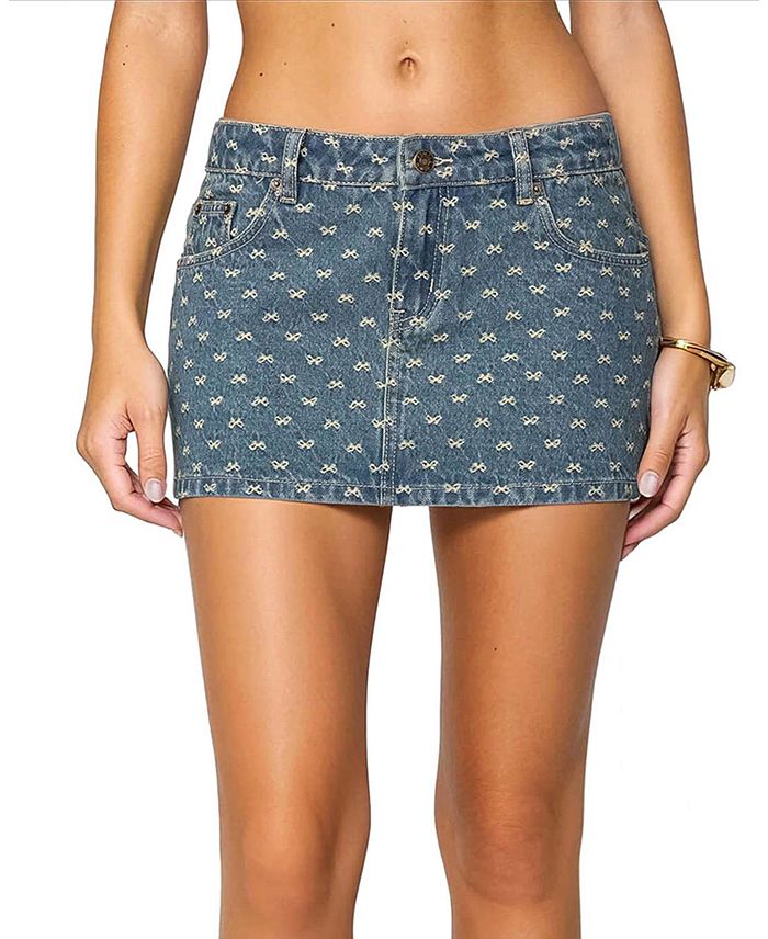 Вышитая джинсовая мини-юбка с бантом Edikted, синий
Вышитая джинсовая мини-юбка с бантом Edikted, синий