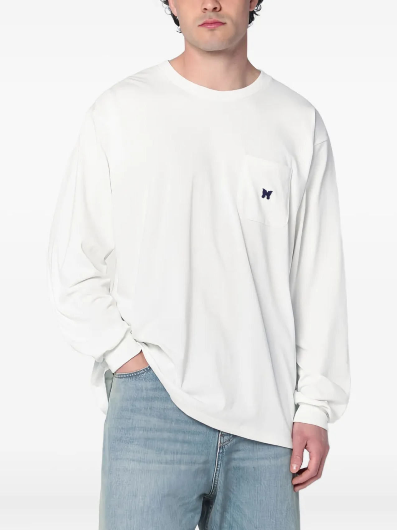 Needles футболка с длинными рукавами, белый 
Needles футболка с длинными рукавами, белый