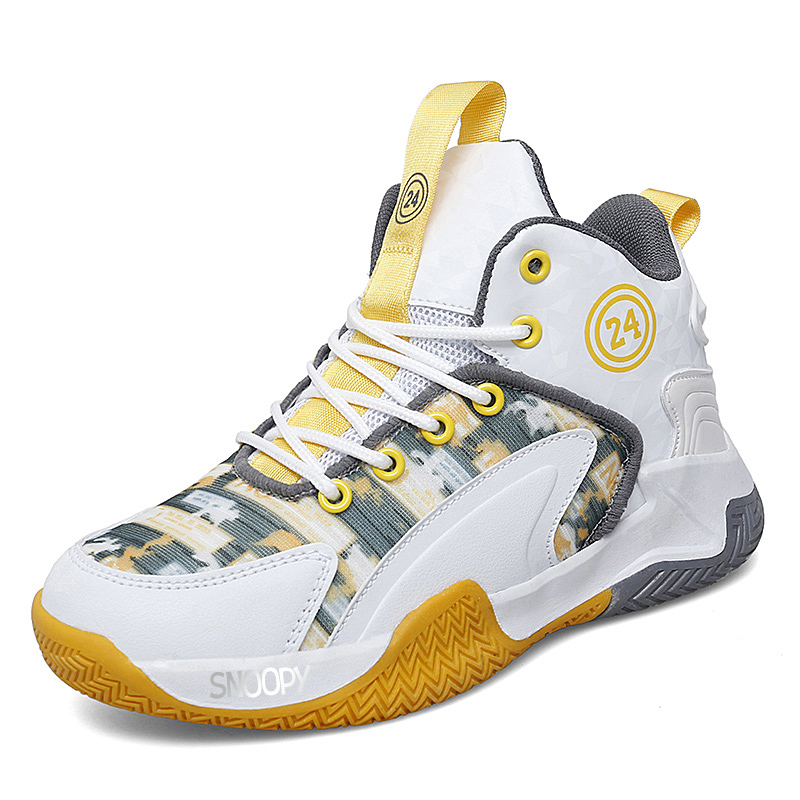 Детские баскетбольные кроссовки с высоким верхом, противоскользящие, с амортизацией, устойчивые к истиранию и ударам SNOOPY, белый/золотой
Детские баскетбольные кроссовки с высоким верхом, противоскользящие, с амортизацией, устойчивые к истиранию и ударам SNOOPY, белый/золотой