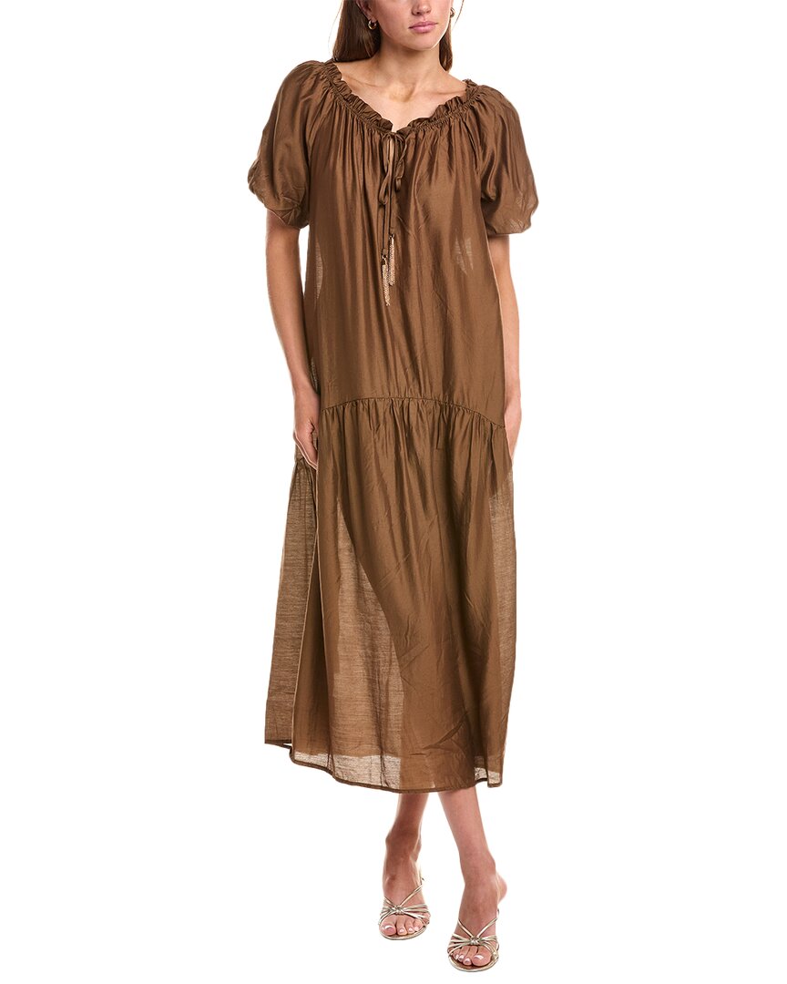 REVERIEE Платье миди с рукавами-фонариками, коричневый
REVERIEE Платье миди с рукавами-фонариками, коричневый