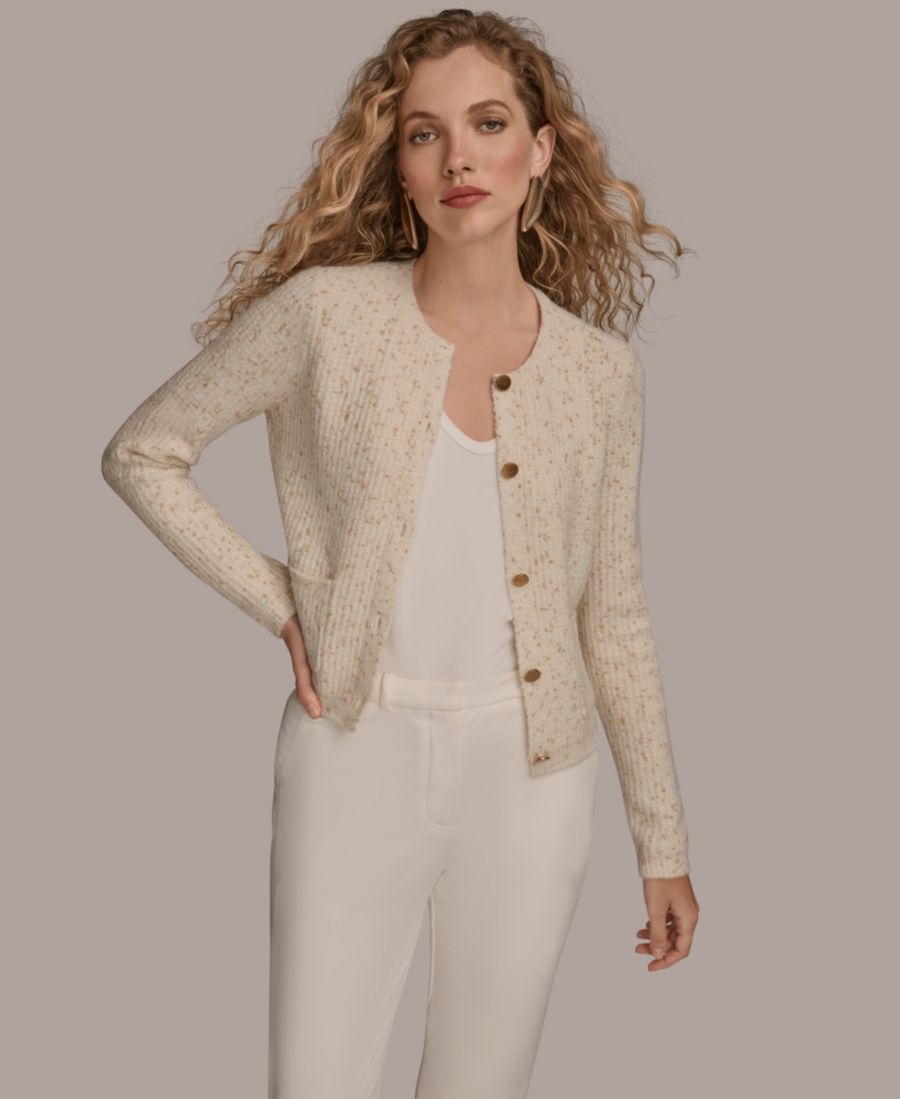 Женский металлизированный кардиган Donna Karan New York, Cream/gold
Женский металлизированный кардиган Donna Karan New York, Cream/gold
