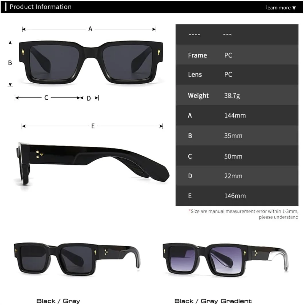 Популярные модные квадратные солнцезащитные очки с заклепками для мужчин, винтажные панк-очки с градиентным переходом, модные женские очки UV400 UATXTAU, Brown Brown
Популярные модные квадратные солнцезащитные очки с заклепками для мужчин, винтажные панк-очки с градиентным переходом, модные женские очки UV400 UATXTAU, Brown Brown