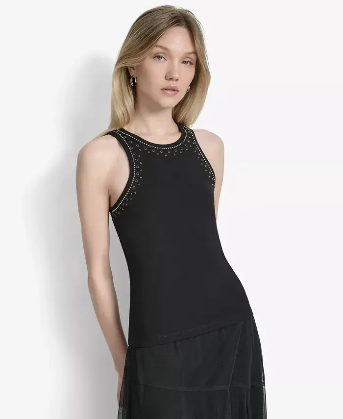 Женская декорированная майка Ponte DKNY, черный
Женская декорированная майка Ponte DKNY, черный