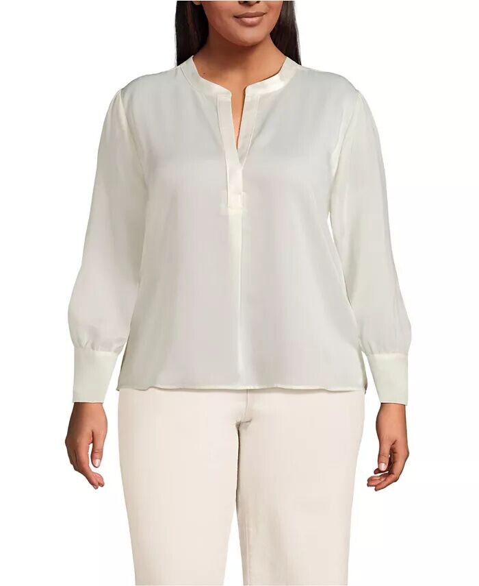 Рубашка-поповер из атласа больших размеров Lands' End, слоновая кость/кремовый
Рубашка-поповер из атласа больших размеров Lands' End, слоновая кость/кремовый