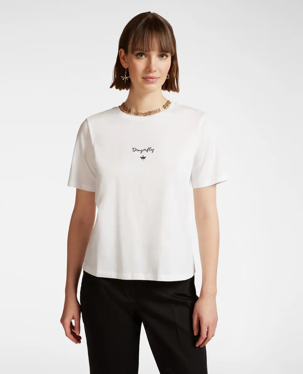 Женская футболка с коротким рукавом и вышивкой Elena Miró, белый
Женская футболка с коротким рукавом и вышивкой Elena Miró, белый