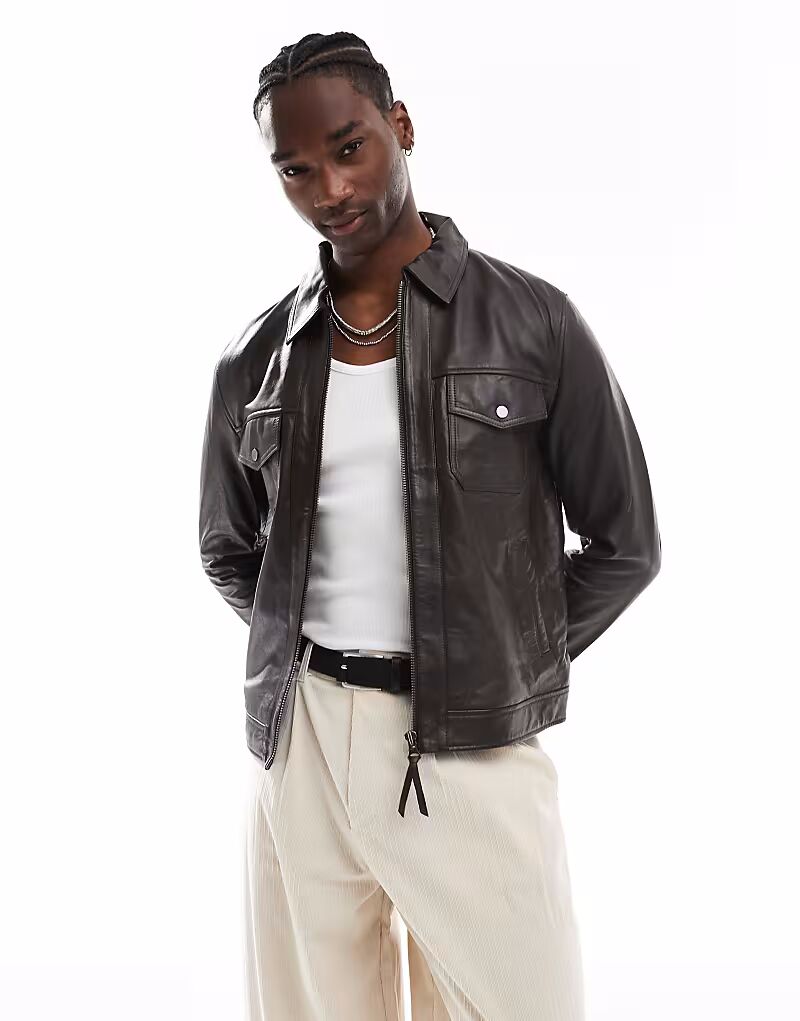 Оригинальная кожаная куртка-харрингтон Barneys Originals коричневого цвета, Коричневый, Оригинальная кожаная куртка-харрингтон Barneys Originals коричневого цвета
Оригинальная кожаная куртка-харрингтон Barneys Originals коричневого цвета, Коричневый, Оригинальная кожаная куртка-харрингтон Barneys Originals коричневого цвета