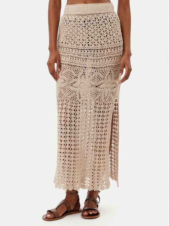 Юбка макси облегающая BC172 Selmark, бежевый 
Юбка макси облегающая BC172 Selmark, бежевый