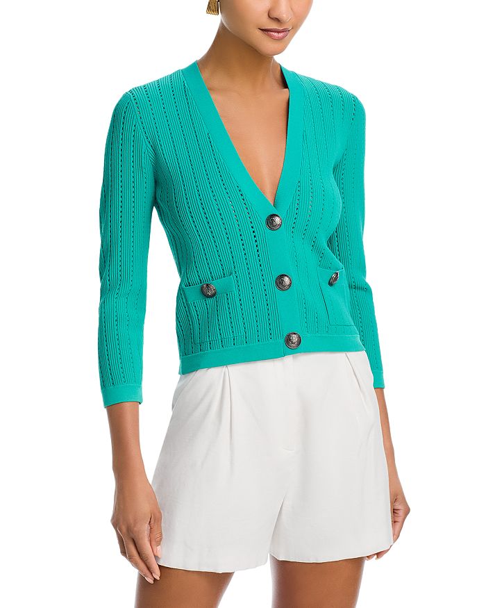 Кардиган укороченный Irvin Pointelle L'AGENCE, синий 
Кардиган укороченный Irvin Pointelle L'AGENCE, синий