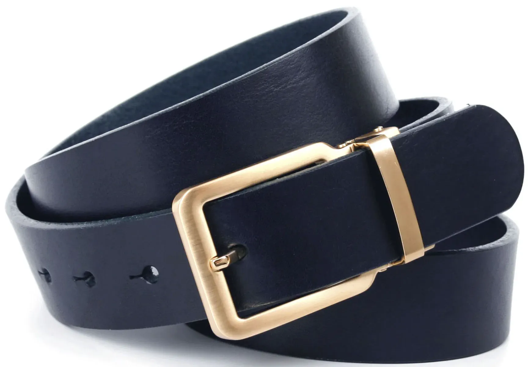 Кожаный ремень Anthoni Crown шириной 4 см для повседневного образа, синий 
Кожаный ремень Anthoni Crown шириной 4 см для повседневного образа, синий