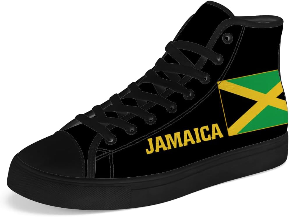 Мужские женские кроссовки Chebing Jamaica High Top Canvas Кроссовки с флагом Ямайский флаг Шнуровка Повседневная обувь, черный
Мужские женские кроссовки Chebing Jamaica High Top Canvas Кроссовки с флагом Ямайский флаг Шнуровка Повседневная обувь, черный
