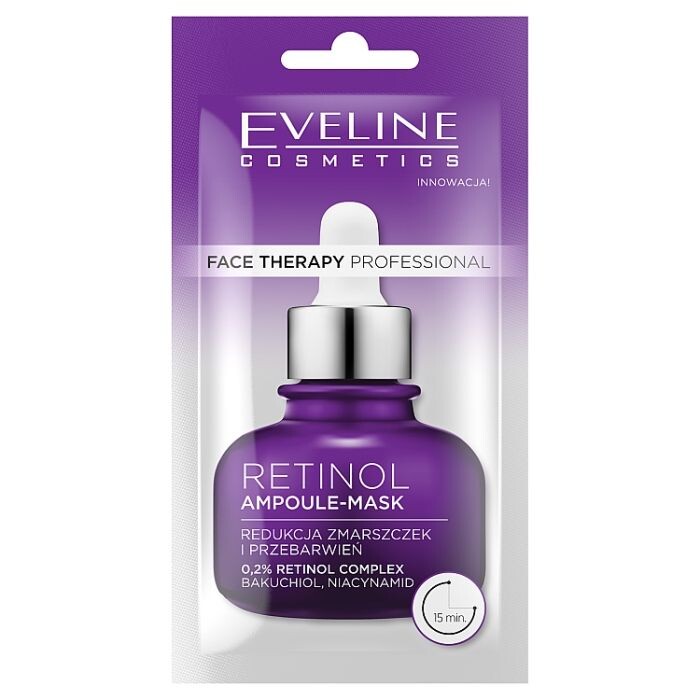 Eveline Face Therapy Professional Ampoule-Mask Retinol медицинская маска, 8 ml
Eveline Face Therapy Professional Ampoule-Mask Retinol медицинская маска, 8 ml