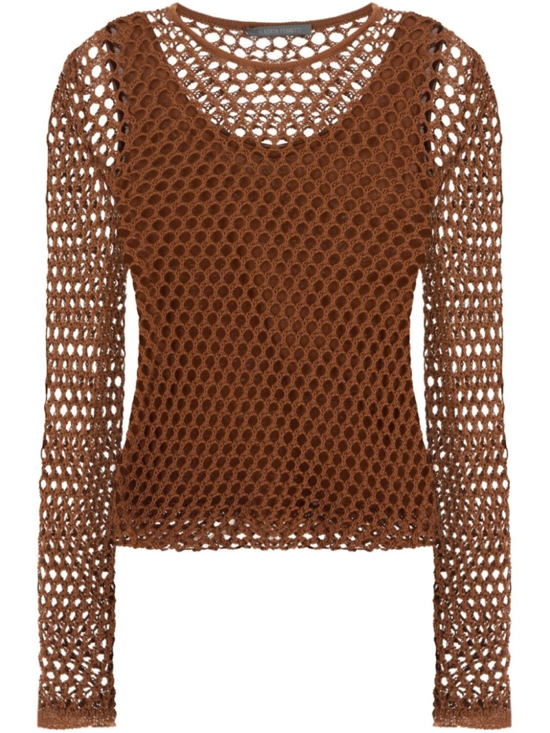Сетчатый топ с длинными рукавами Alberta Ferretti, коричневый
Сетчатый топ с длинными рукавами Alberta Ferretti, коричневый
