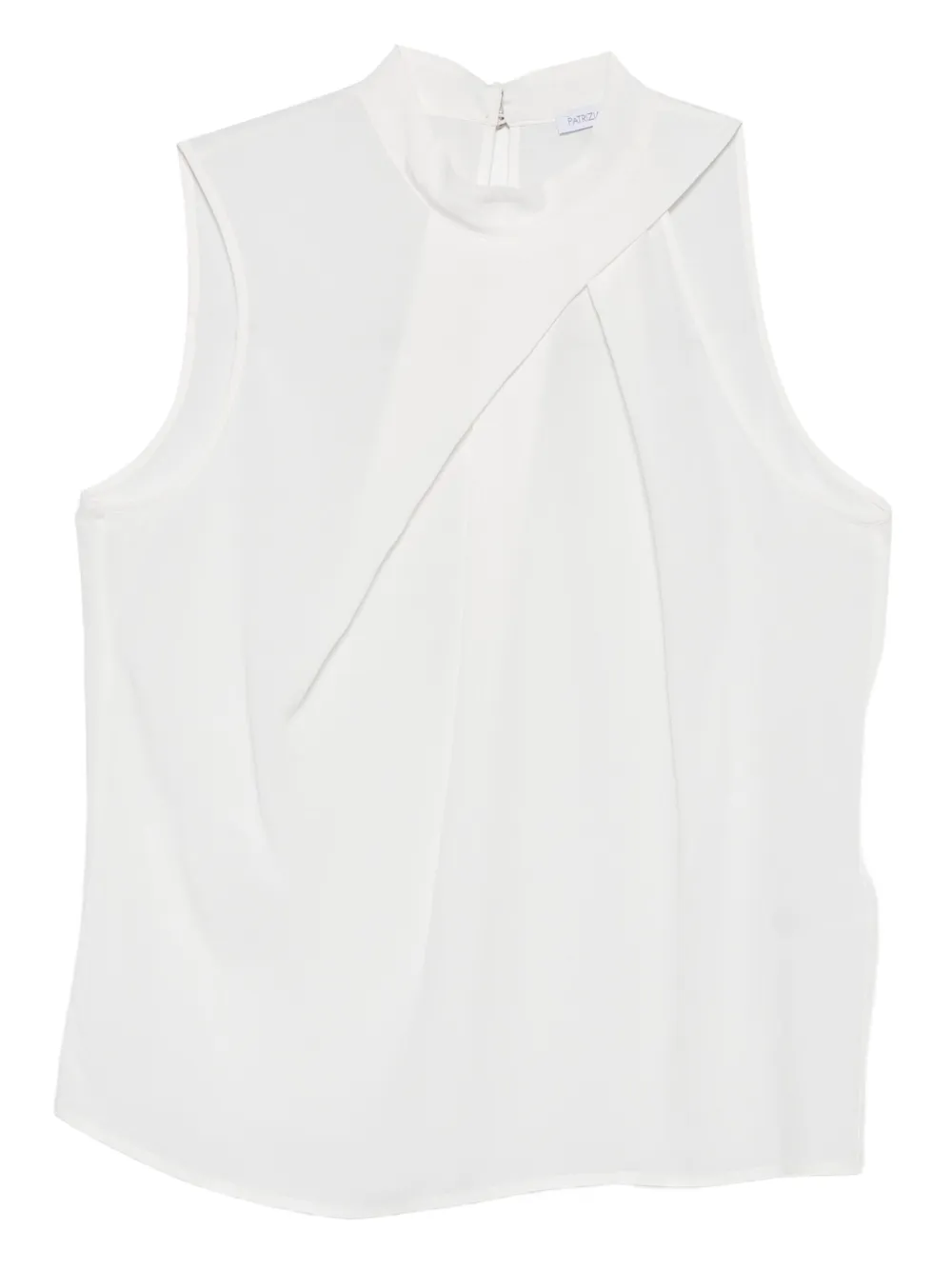 Топ с драпированным воротником-хомутиком Patrizia Pepe, белый 
Топ с драпированным воротником-хомутиком Patrizia Pepe, белый