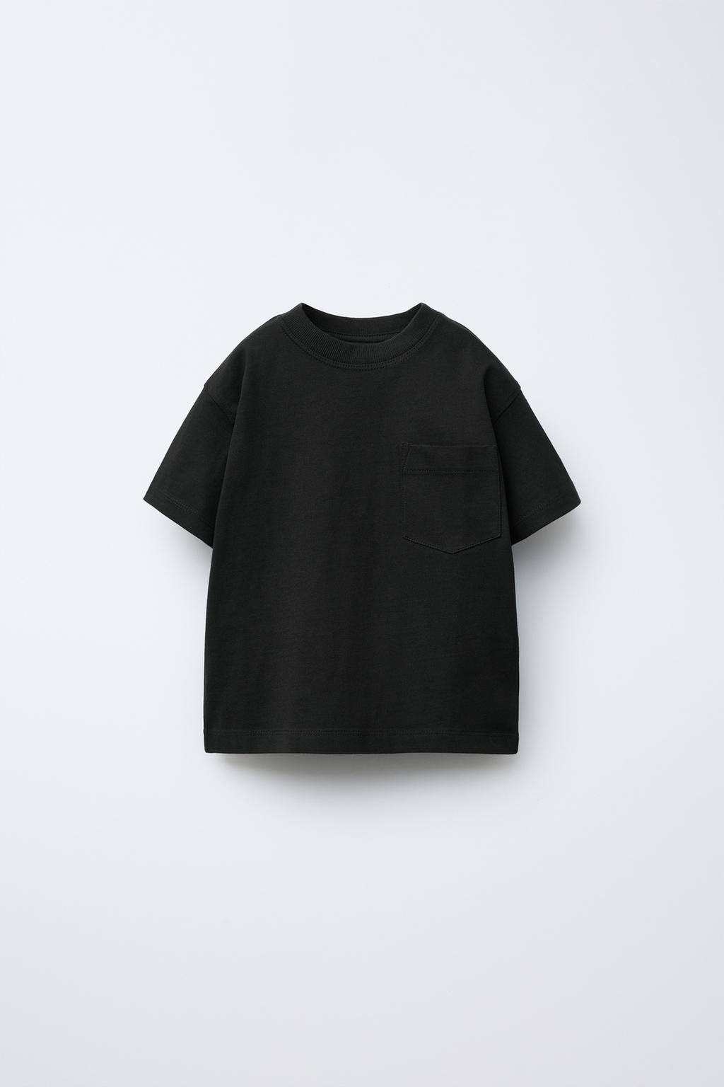 Однотонная футболка с карманом ZARA, черный
Однотонная футболка с карманом ZARA, черный