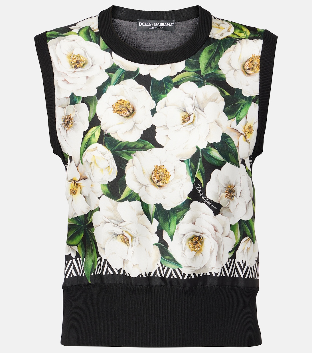 Шелковый топ с цветочным принтом Dolce&Gabbana, Gardenia/Nero C/Bord
Шелковый топ с цветочным принтом Dolce&Gabbana, Gardenia/Nero C/Bord