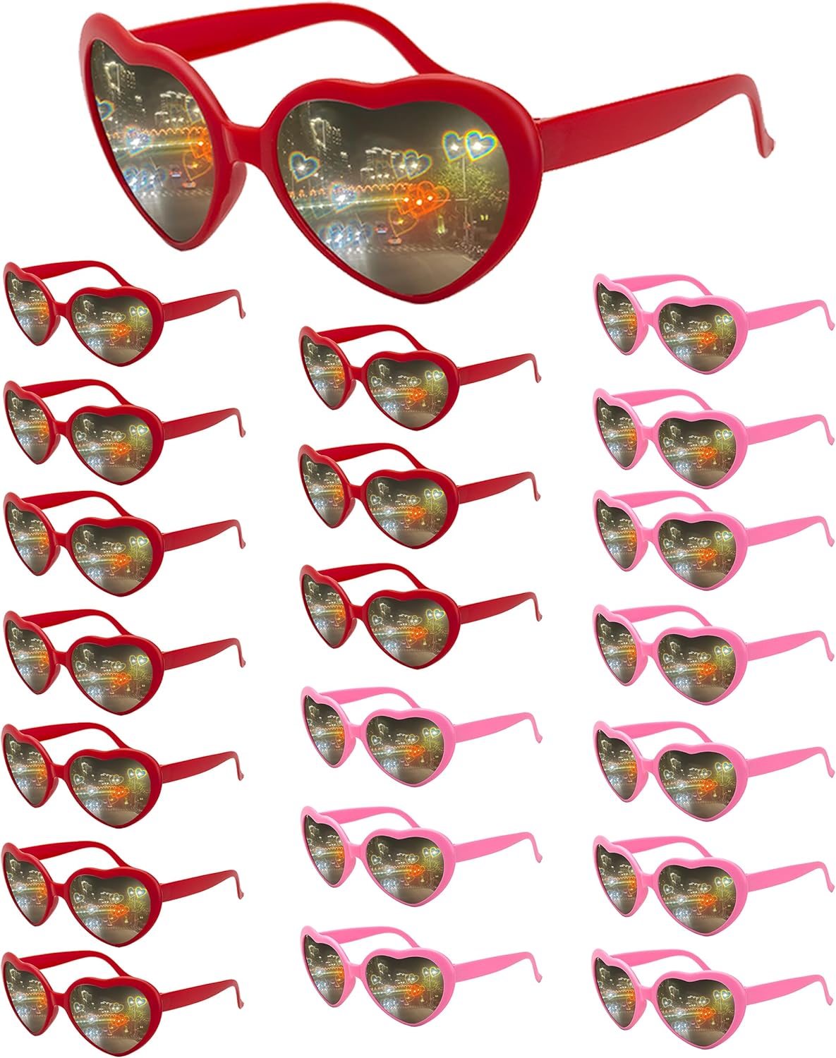 20 пар солнцезащитных очков в форме сердца для женщин и мужчин, с эффектом сердца, дифракционные очки большого размера, милые очки для рейв-вечеринок, оптом Aeergured, Red, Pink
20 пар солнцезащитных очков в форме сердца для женщин и мужчин, с эффектом сердца, дифракционные очки большого размера, милые очки для рейв-вечеринок, оптом Aeergured, Red, Pink