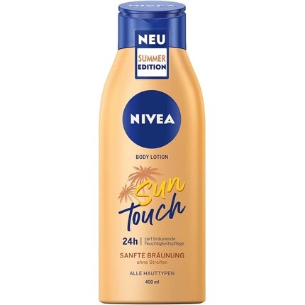 NIVEA Sun Touch Body Lotion 400 мл Лосьон для ухода с эффектом нежного загара Увлажняющий крем для тела с экстрактом гинкго и маслом виноградных косточек
NIVEA Sun Touch Body Lotion 400 мл Лосьон для ухода с эффектом нежного загара Увлажняющий крем для тела с экстрактом гинкго и маслом виноградных косточек