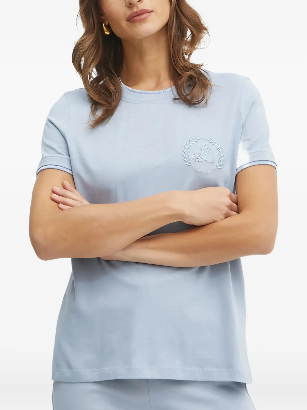 Футболка с короткими рукавами и вышитым логотипом LUISA SPAGNOLI, синий
Футболка с короткими рукавами и вышитым логотипом LUISA SPAGNOLI, синий