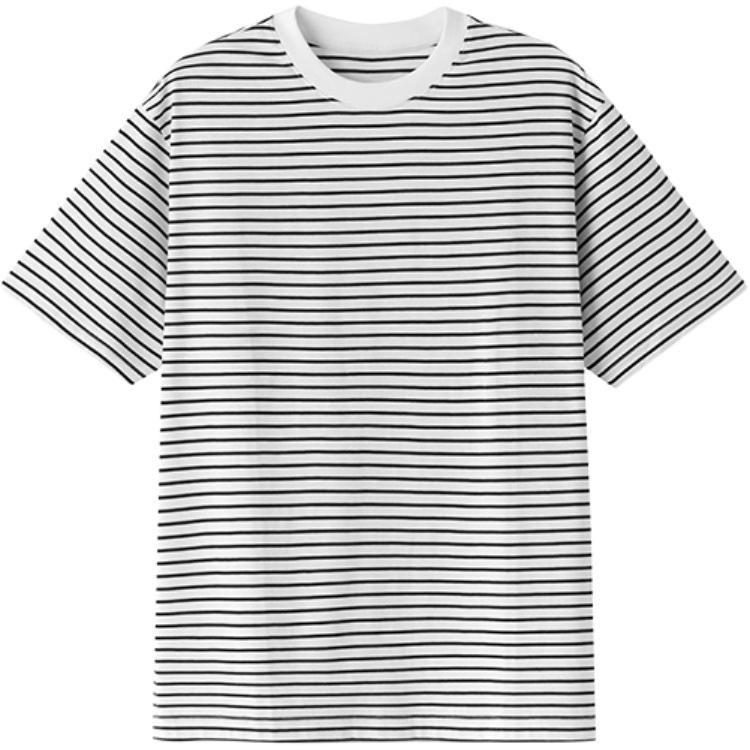 Футболка мужская с круглым вырезом, умеренный прямой крой MUJI, белый × stripes
Футболка мужская с круглым вырезом, умеренный прямой крой MUJI, белый × stripes