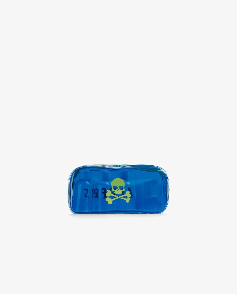Детский косметичка с полупрозрачным дизайном и логотипом Scalpers, синий
Детский косметичка с полупрозрачным дизайном и логотипом Scalpers, синий