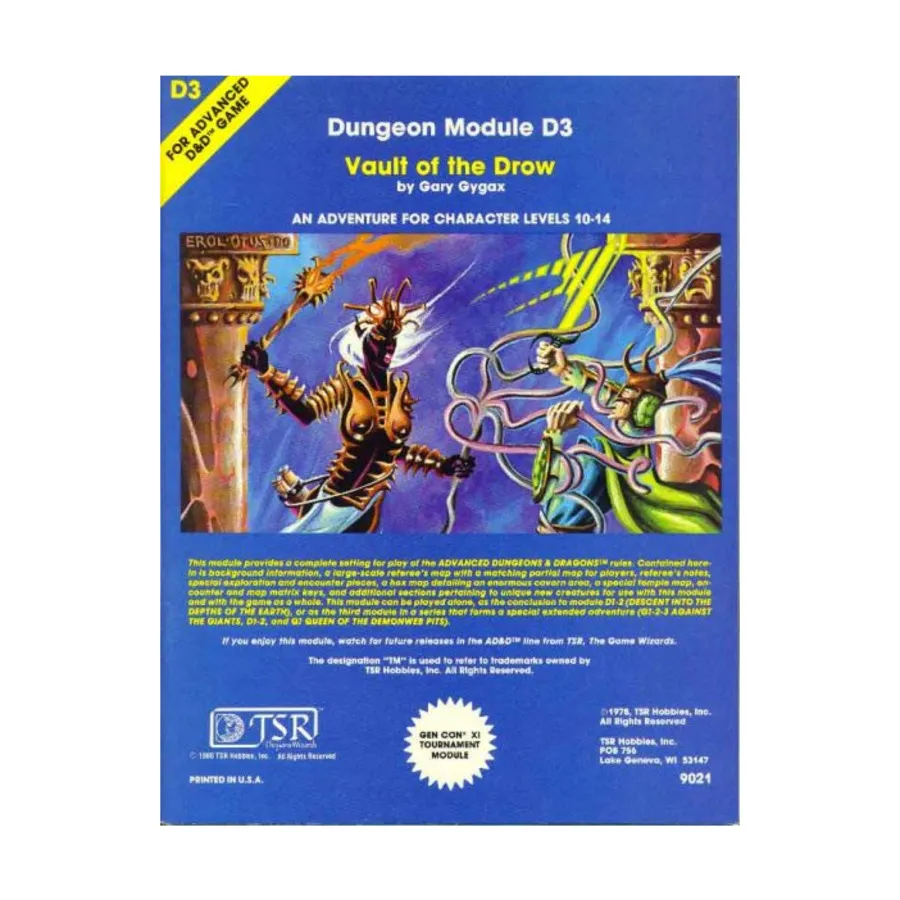Модуль Vault of the Drow (7th Printing, Blue), Advanced Dungeons & Dragons (1st Edition) - Modules & Adventures - D, G & Q Series
Модуль Vault of the Drow (7th Printing, Blue), Advanced Dungeons & Dragons (1st Edition) - Modules & Adventures - D, G & Q Series