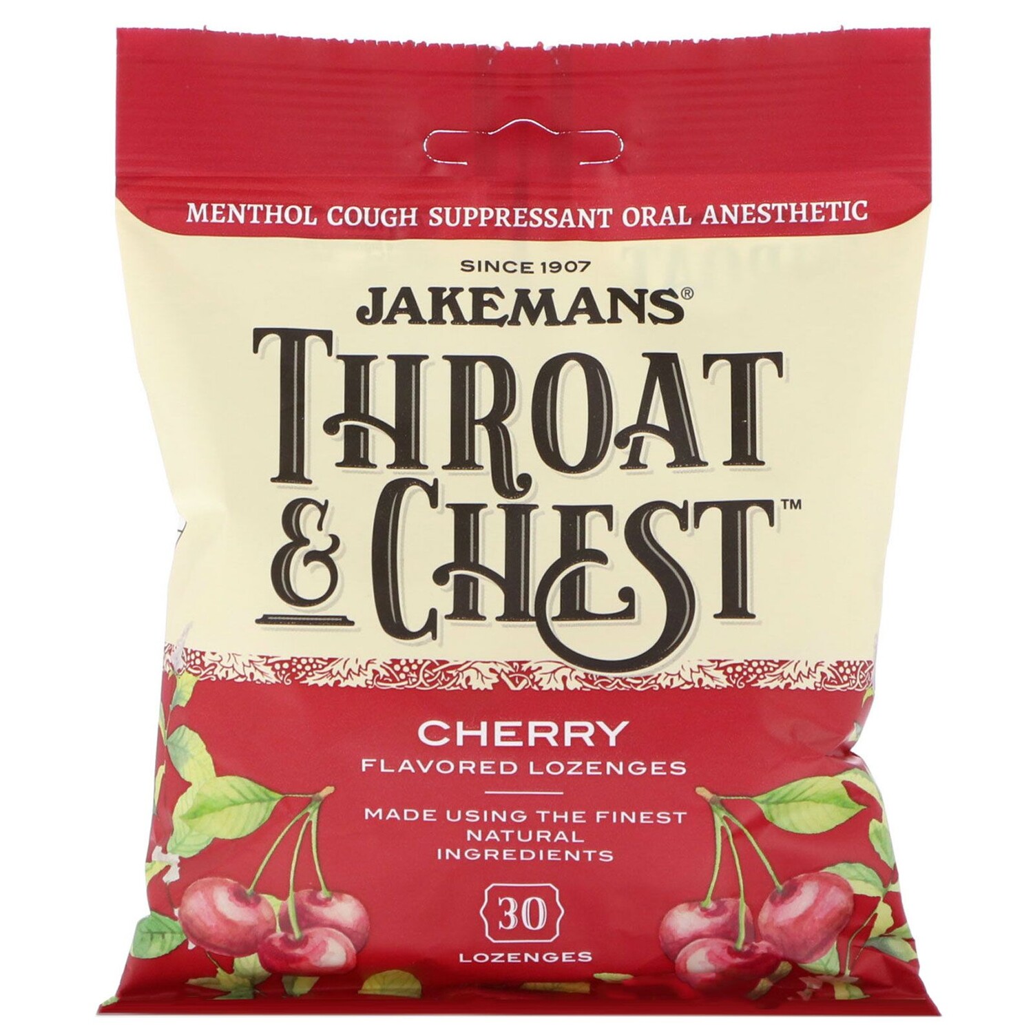 Jakemans Throat & Chest Cherry Flavored 30 Lozenges
Jakemans Throat & Chest Cherry Flavored 30 Lozenges