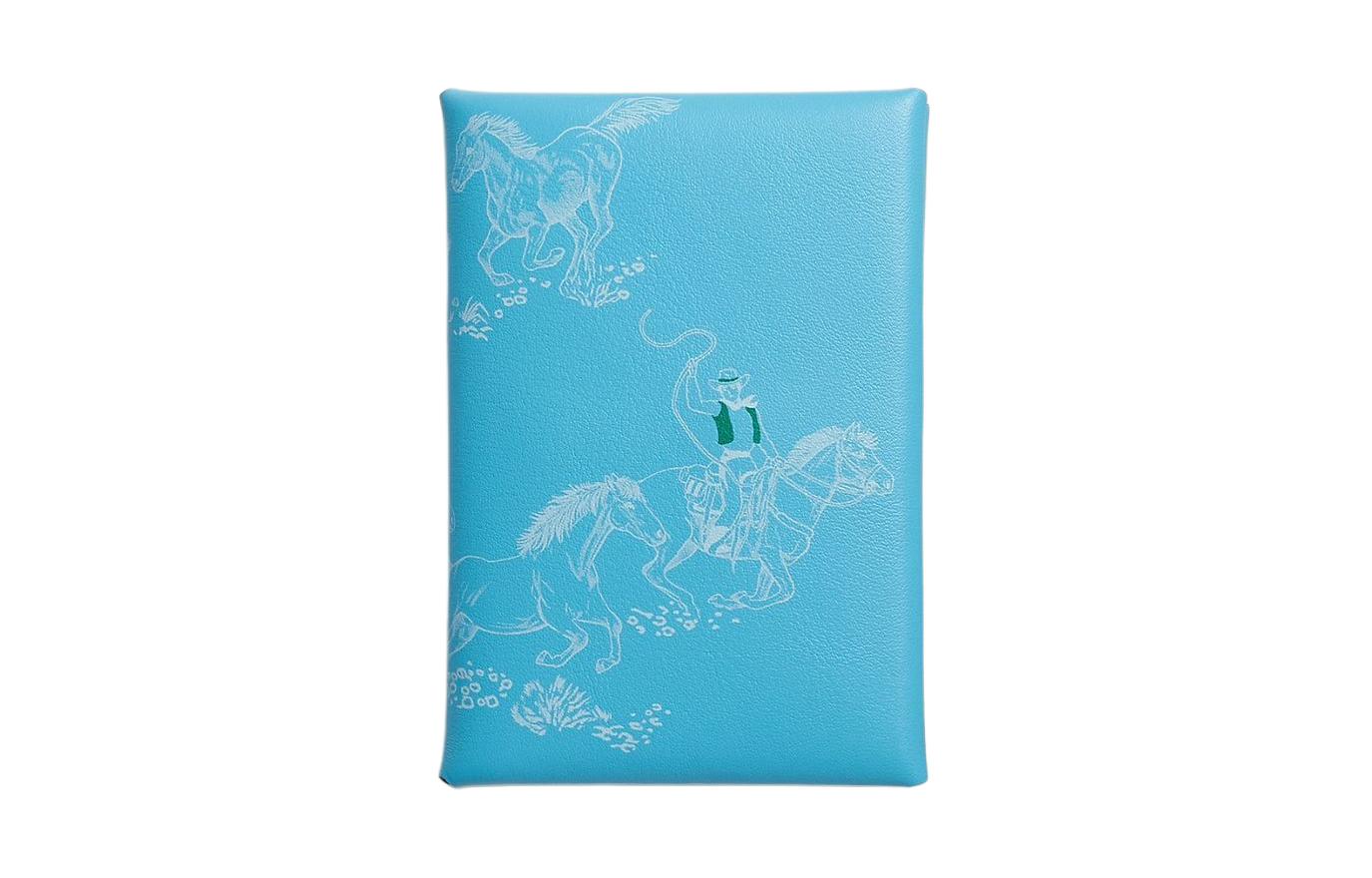 Кошелёк Calvi Duo из кожи Swift 7N Небесно-голубой HERMES 
Кошелёк Calvi Duo из кожи Swift 7N Небесно-голубой HERMES