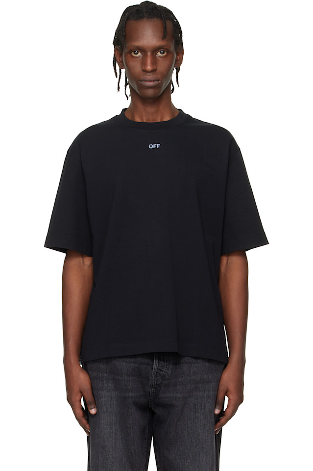 Off-White Черная футболка с трафаретным логотипом скейтборда в виде стрелки
Off-White Черная футболка с трафаретным логотипом скейтборда в виде стрелки