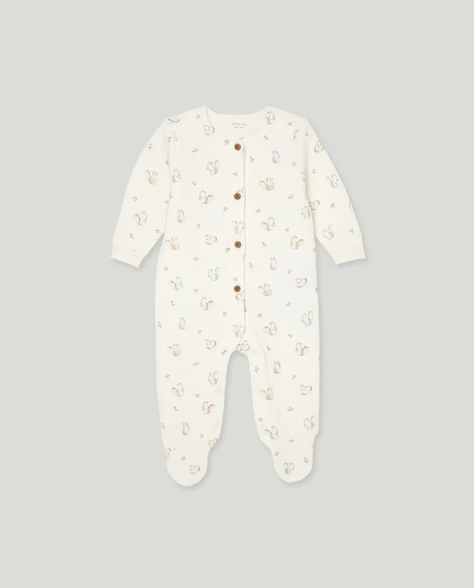 Длинный комбинезон с принтом белочек для мальчика-бэбика Cotton Juice, синий
Длинный комбинезон с принтом белочек для мальчика-бэбика Cotton Juice, синий