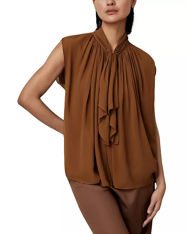 Топ без рукавов с оборками от Lucy Reiss, коричневый
Топ без рукавов с оборками от Lucy Reiss, коричневый