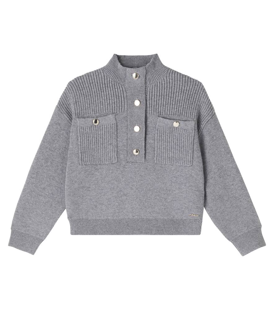 Свитер из смеси хлопка и шерсти Chloé Kids, Gris Chine
Свитер из смеси хлопка и шерсти Chloé Kids, Gris Chine