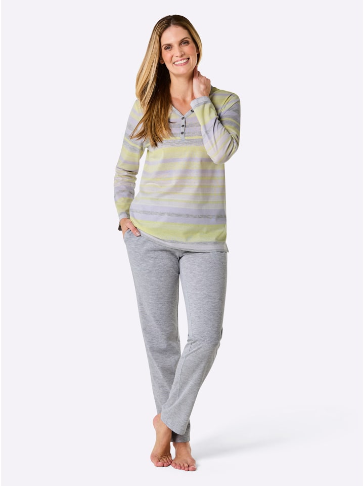 Hajo Пижама в желто-серо-меланельной расцветке
Hajo Пижама в желто-серо-меланельной расцветке