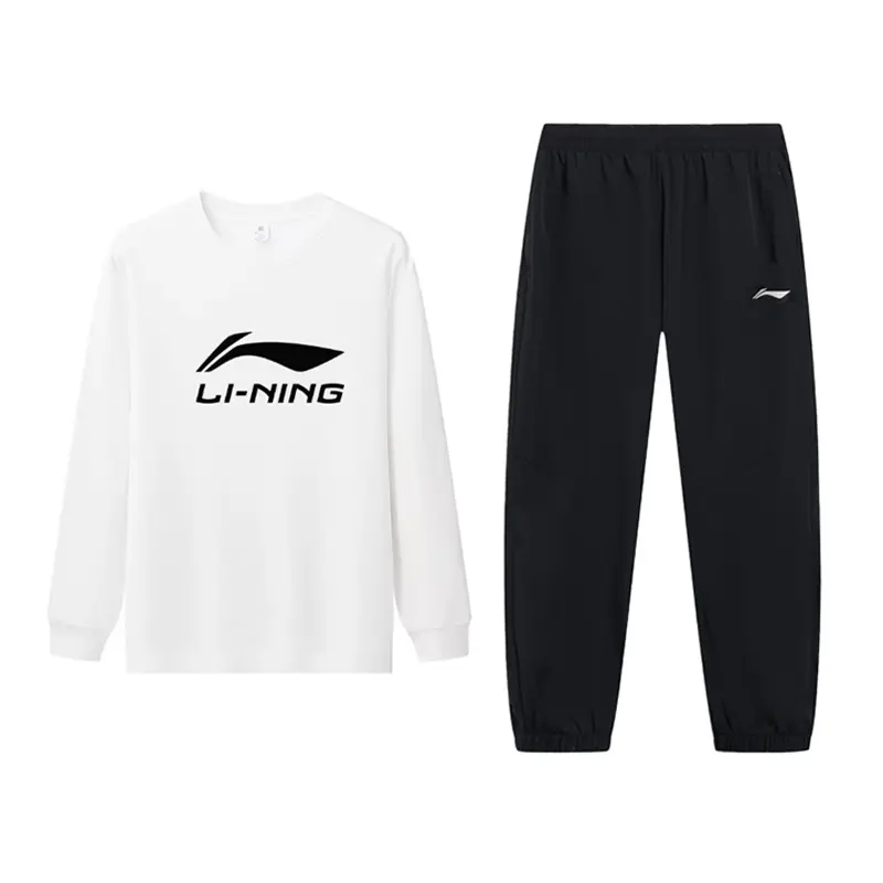Li-Ning Casual Sportswear Unisex, белый sweatshirt+черный cuffed sports pants
Li-Ning Casual Sportswear Unisex, белый sweatshirt+черный cuffed sports pants