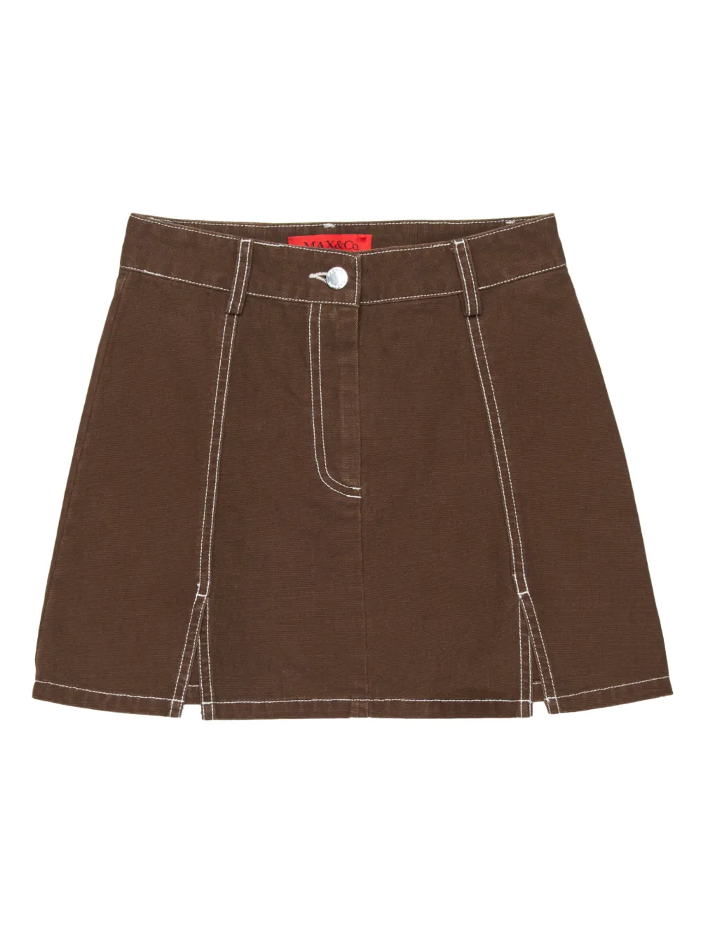 Мини-юбка с контрастной прострочкой и логотипом Max&Co. Kids, коричневый
Мини-юбка с контрастной прострочкой и логотипом Max&Co. Kids, коричневый