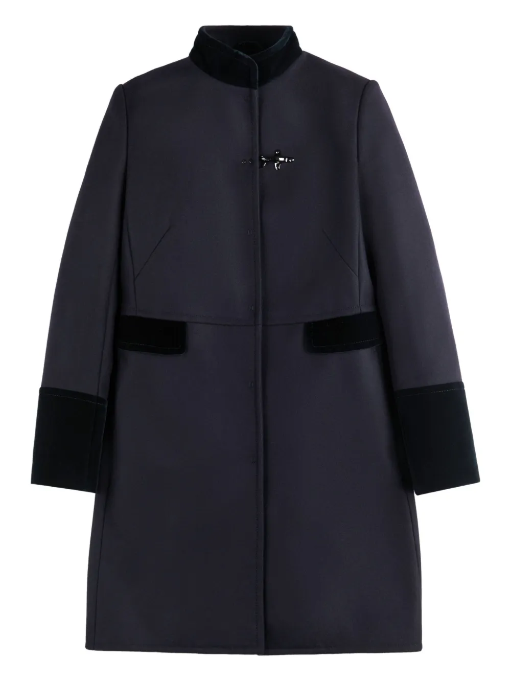 Пальто с бархатной отделкой Fay, синий 
Пальто с бархатной отделкой Fay, синий