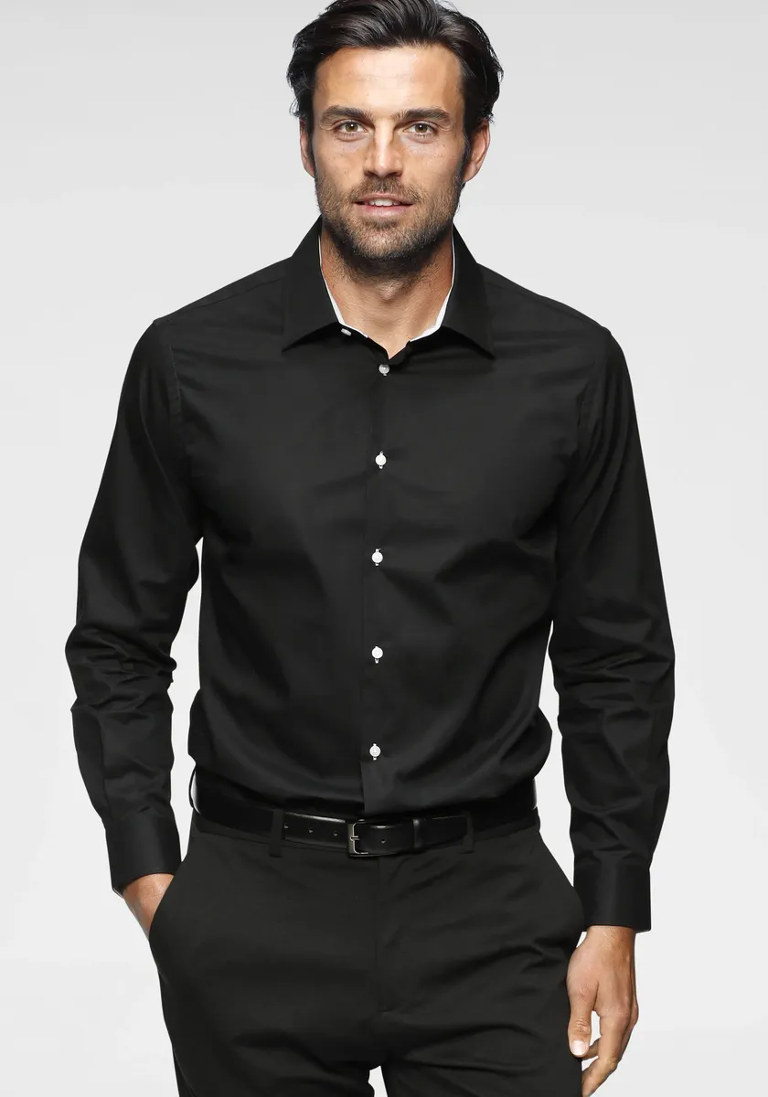 Рубашка Bruno Banani с длинными рукавами, контрастная отделка, черный
Рубашка Bruno Banani с длинными рукавами, контрастная отделка, черный