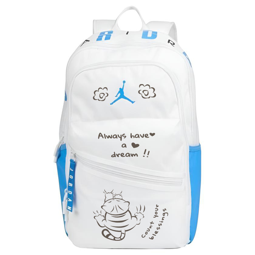 Jordan Полиэстеровый рюкзак с термопереносом сине-белый унисекс, Line Ginger Cat
Jordan Полиэстеровый рюкзак с термопереносом сине-белый унисекс, Line Ginger Cat