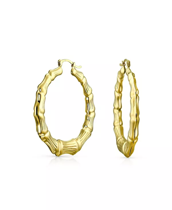 Легкие полые большие бамбуковые серьги-кольца из позолоченной латуни диаметром 2 дюйма Bling Jewelry, gold-tone
Легкие полые большие бамбуковые серьги-кольца из позолоченной латуни диаметром 2 дюйма Bling Jewelry, gold-tone