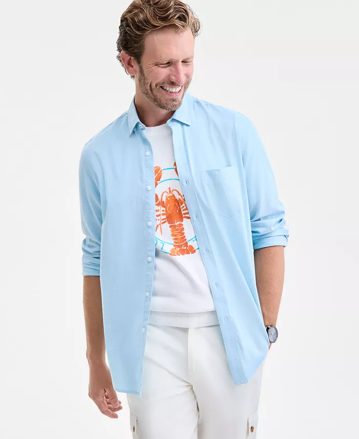 Мужская однотонная рубашка из хлопка-оксфорда с эластичным эффектом Club Room, синий
Мужская однотонная рубашка из хлопка-оксфорда с эластичным эффектом Club Room, синий