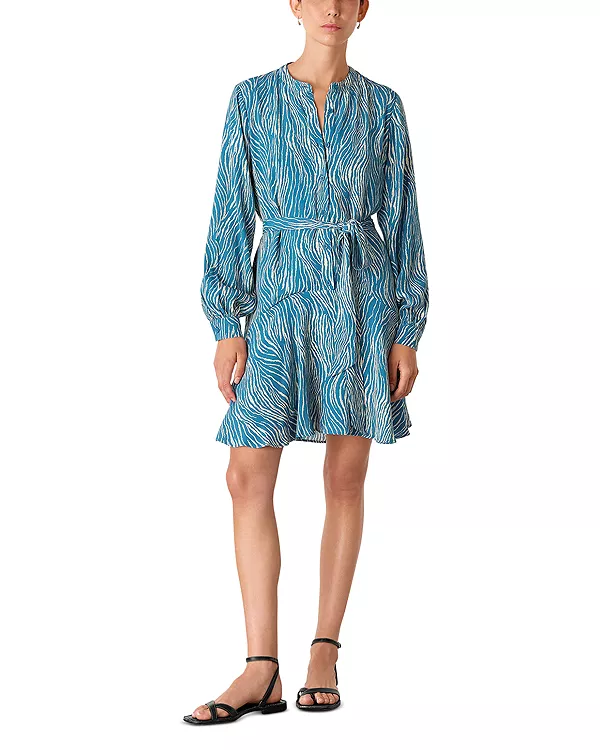 Мини-Платье с зебровым принтом и складками Whistles, синий
Мини-Платье с зебровым принтом и складками Whistles, синий
