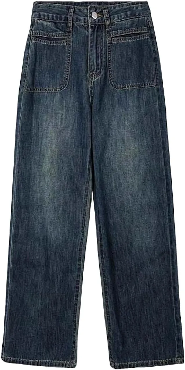 Женские джинсы Vintage с высокой талией и широкими штанинами
Женские джинсы Vintage с высокой талией и широкими штанинами