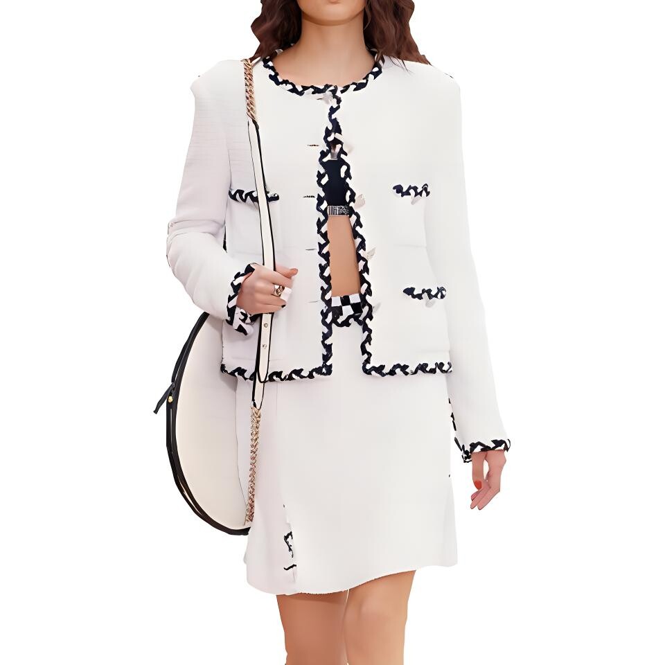 Пиджак женский Chanel с узором, черный / белый
Пиджак женский Chanel с узором, черный / белый