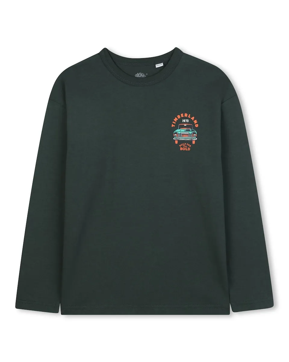 Детская футболка зеленого цвета из хлопка Timberland
Детская футболка зеленого цвета из хлопка Timberland