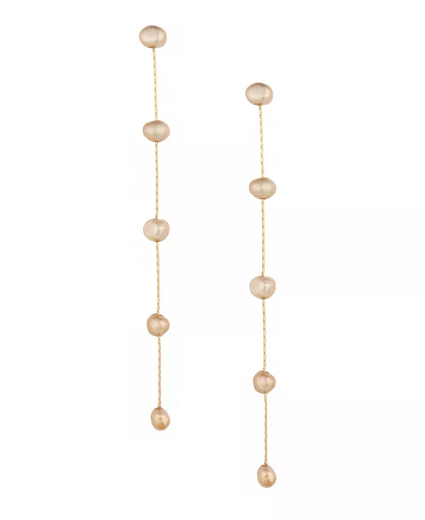 Серьги из латуни с 18-каратным золотым покрытием и каплями пресноводного жемчуга Ettika, champagne
Серьги из латуни с 18-каратным золотым покрытием и каплями пресноводного жемчуга Ettika, champagne