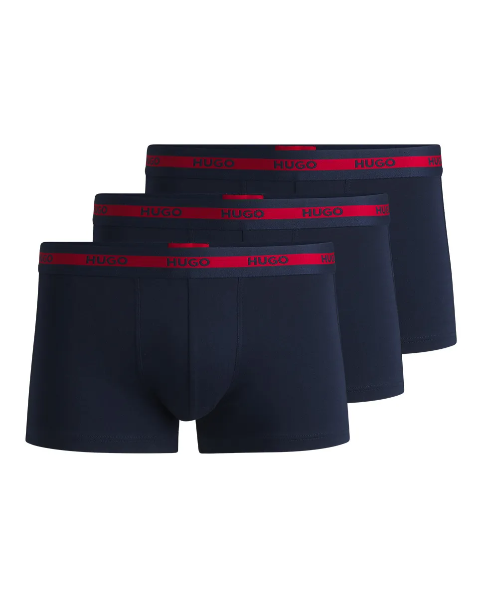Комплект из трех трусов из эластичного хлопка с логотипами на талии Hugo, темно-синий
Комплект из трех трусов из эластичного хлопка с логотипами на талии Hugo, темно-синий
