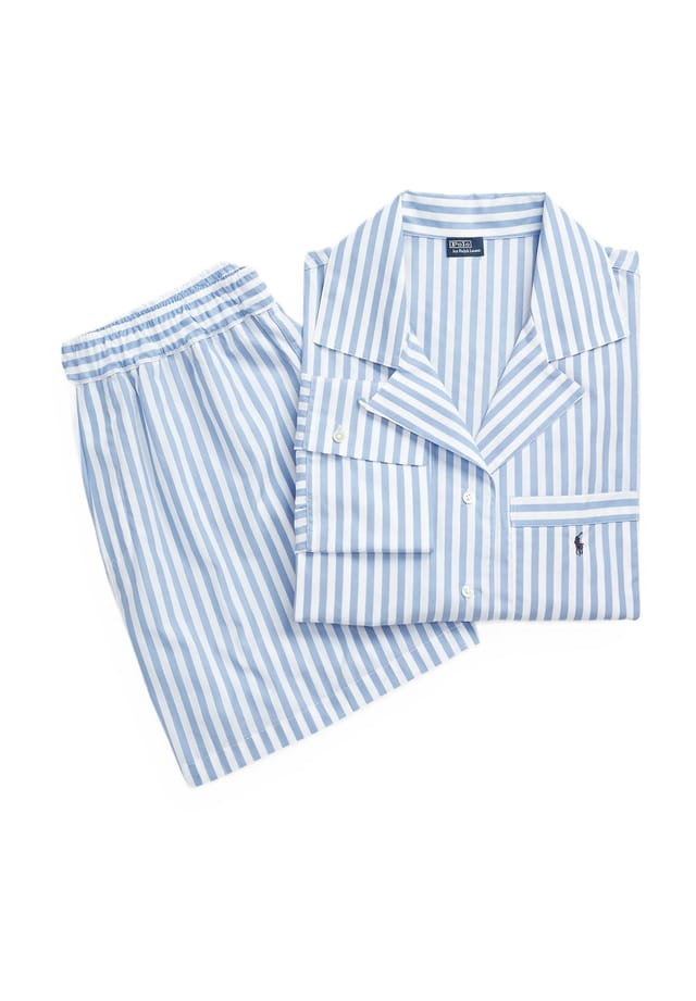 Рубашка в полоску пижама поплин полосатый дизайн Polo Ralph Lauren, голубой
Рубашка в полоску пижама поплин полосатый дизайн Polo Ralph Lauren, голубой