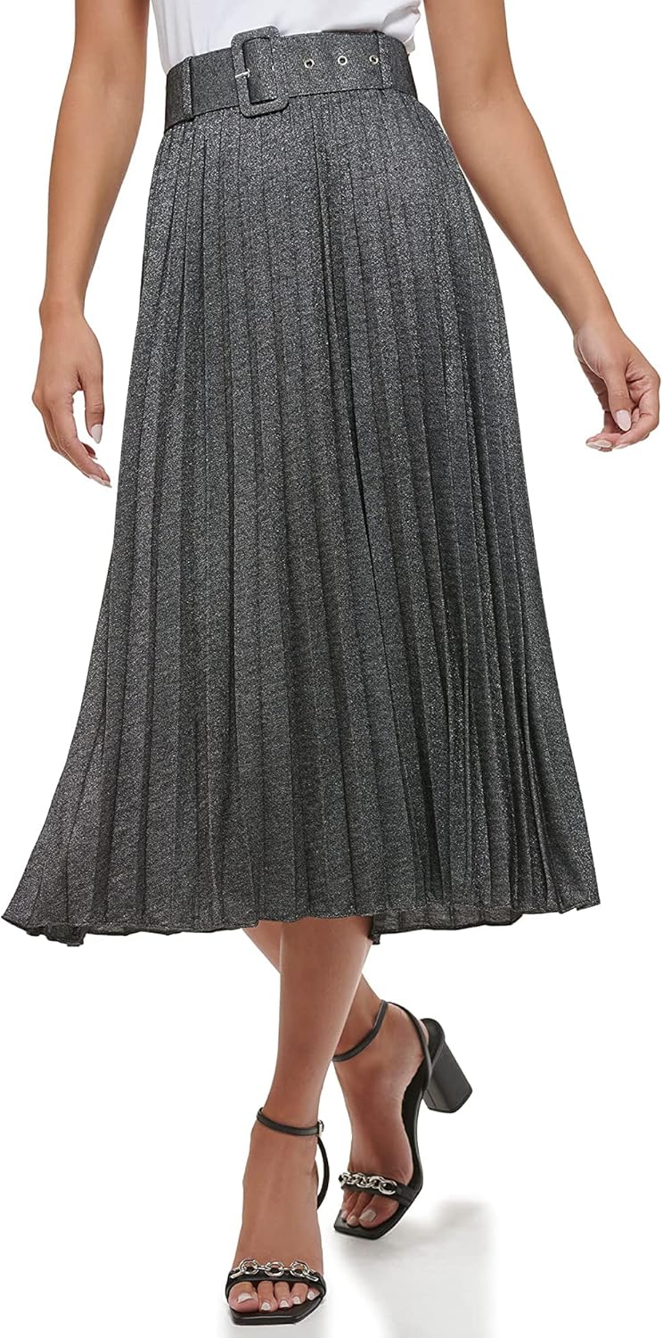 Calvin Klein Metallic Pleated с поясом, Black/Silver
Calvin Klein Metallic Pleated с поясом, Black/Silver