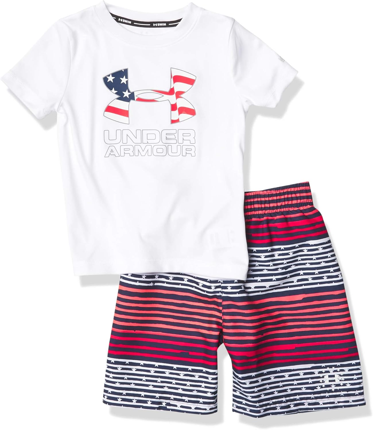 Детский плавательный комплект Under Armour для плавания и волейбола, футболка с коротким рукавом и шорты в тон, легкий и дышащий., White Sp201
Детский плавательный комплект Under Armour для плавания и волейбола, футболка с коротким рукавом и шорты в тон, легкий и дышащий., White Sp201