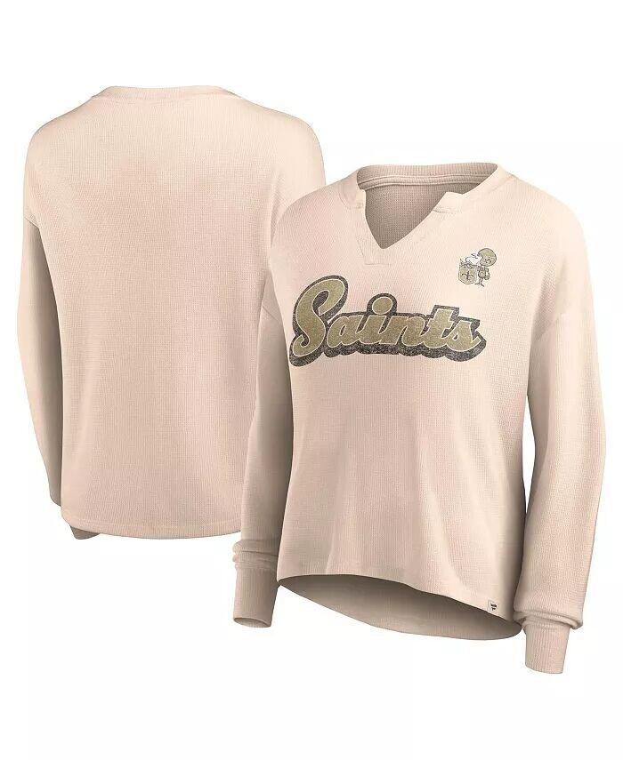 Женская светло-коричневая рваная футболка New Orleans Saints Go For It с вырезом вафельной вязки и длинными рукавами Fanatics, бежевый
Женская светло-коричневая рваная футболка New Orleans Saints Go For It с вырезом вафельной вязки и длинными рукавами Fanatics, бежевый